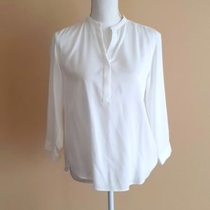 Uniqulo white long sleeve blouse womens